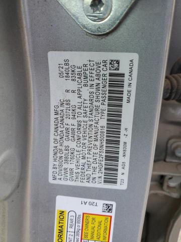 2HGFE2E55NH500816 - 2022 HONDA CIVIC SPOR SILVER photo 12