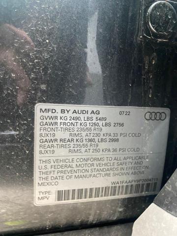 WA1FAAFY9P2004213 - 2023 AUDI Q5 PRESTIGE 45 GRAY photo 10