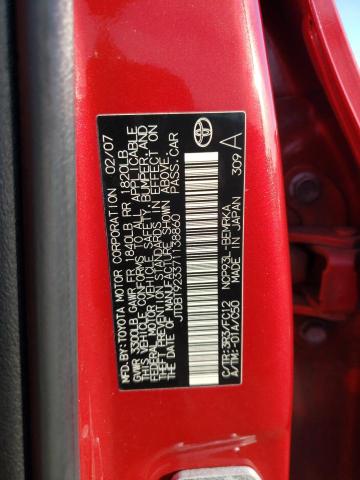 JTDBT923371138860 - 2007 TOYOTA YARIS RED photo 12