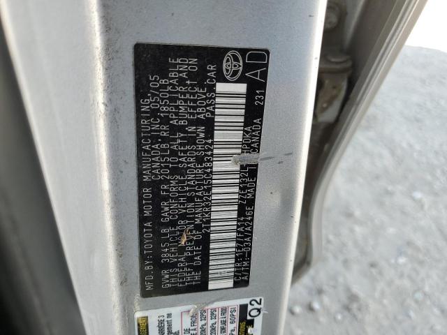 2T1KR32E15C483424 - 2005 TOYOTA COROLLA MA XR SILVER photo 12