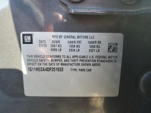 1G11H5SA4DF251633 - 2013 CHEVROLET MALIBU LTZ 灰色 照片 12