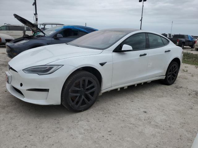 5YJSA1E5XMF434594 - 2021 TESLA MODEL S WHITE photo 1
