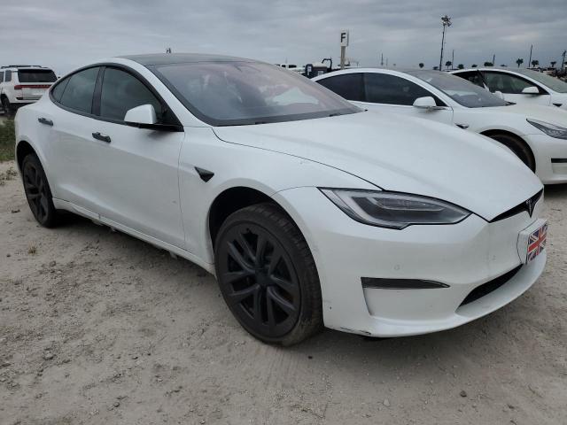 5YJSA1E5XMF434594 - 2021 TESLA MODEL S WHITE photo 4