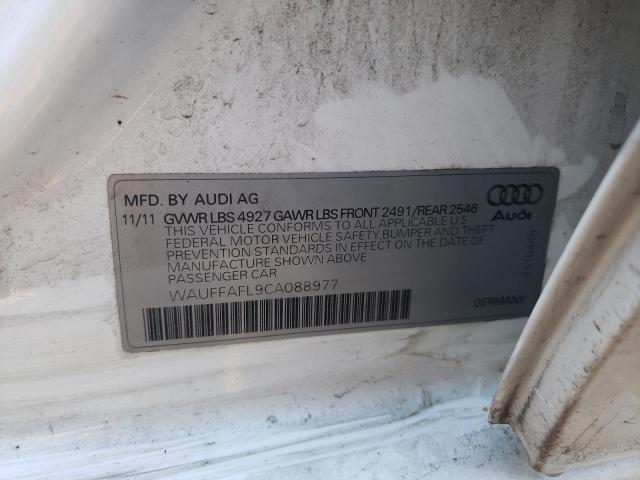 WAUFFAFL9CA088977 - 2012 AUDI A4 PREMIUM PLUS WHITE photo 12