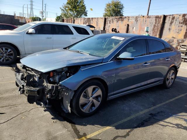 KMHE34L14GA014816 - 2016 HYUNDAI SONATA HYBRID BLUE photo 1