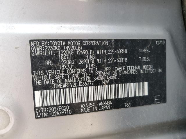 JTMEWRFV2LJ036377 - 2020 TOYOTA RAV4 XSE SILVER photo 14