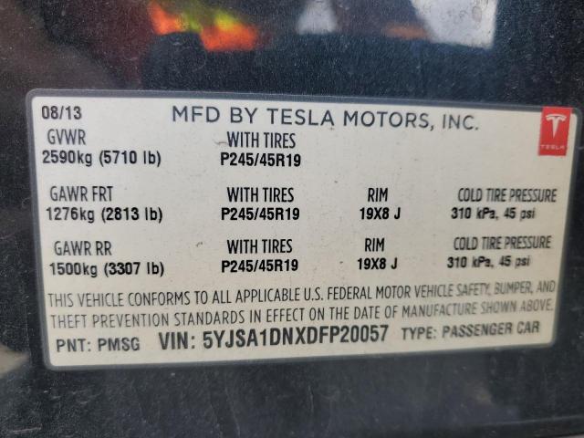 5YJSA1DNXDFP20057 - 2013 TESLA MODEL S Սև լուսանկար 13
