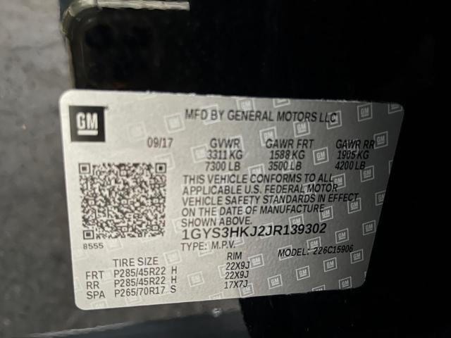 1GYS3HKJ2JR139302 - 2018 CADILLAC ESCALADE ESV LUXURY BLACK photo 10