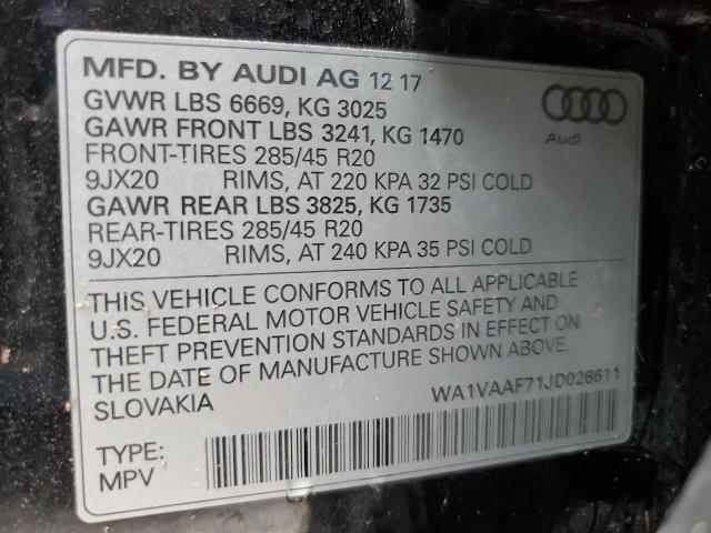 WA1VAAF71JD026611 - 2018 AUDI Q7 PRESTIGE 黑色 照片 14