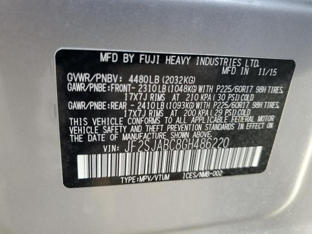 JF2SJABC8GH486220 - 2016 SUBARU FORESTER 2.5I SILVER photo 12