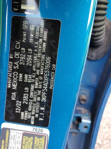 3KPF54ADXPE576006 - 2023 KIA FORTE GT LINE BLUE photo 12