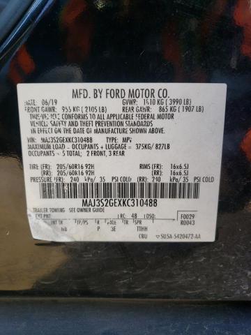 MAJ3S2GEXKC310488 - 2019 FORD ECOSPORT SE BLACK photo 12