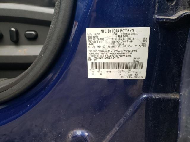 2FMDK3J98DBA63132 - 2013 FORD EDGE SEL BLUE photo 13