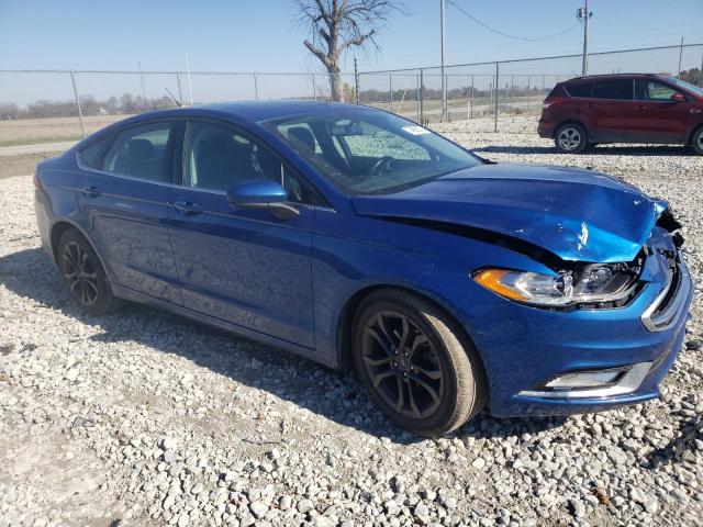 3FA6P0HDXJR157989 - 2018 FORD FUSION SE BLUE photo 4