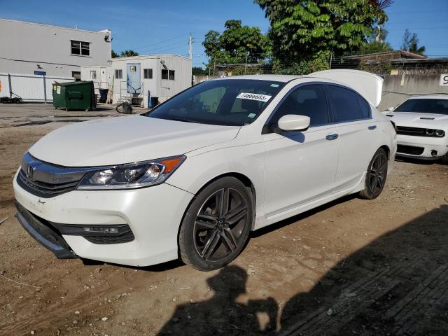 1HGCR2F54HA017215 - 2017 HONDA ACCORD SPORT WHITE photo 1