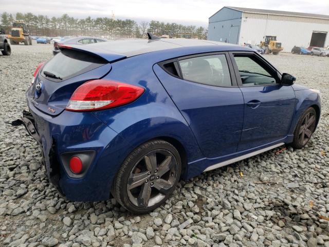 KMHTC6AE0FU245296 - 2015 HYUNDAI VELOSTER TURBO BLUE photo 3