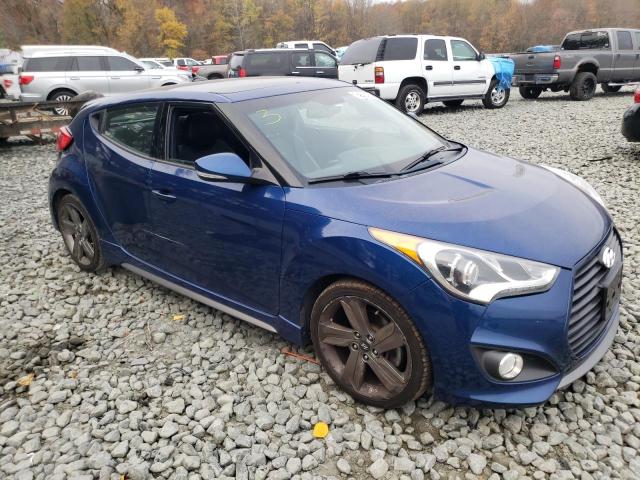 KMHTC6AE0FU245296 - 2015 HYUNDAI VELOSTER TURBO BLUE photo 4