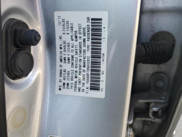 19UUA9F72DA000932 - 2013 ACURA TL ADVANCE GRAY photo 12