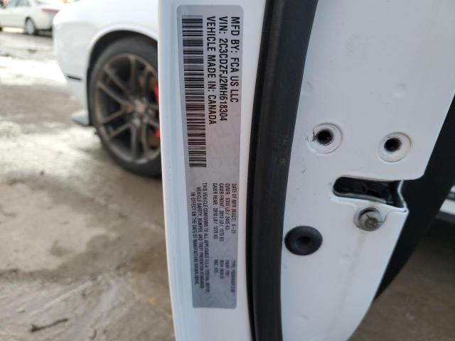 2C3CDZFJ2MH618304 - 2021 DODGE CHALLENGER R/T SCAT PACK WHITE photo 12