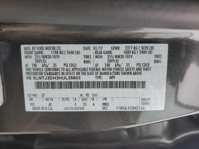 5LMTJ3DH3HUL35603 - 2017 LINCOLN MKC RESERVE BLACK photo 13