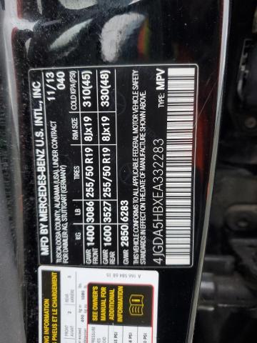 4JGDA5HBXEA332283 - 2014 MERCEDES-BENZ ML 350 4MATIC BLACK photo 13