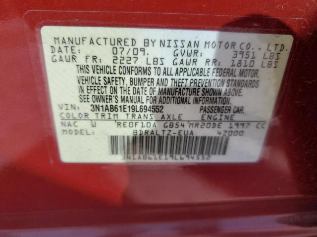 3N1AB61E19L694552 - 2009 NISSAN SENTRA 2.0 RED photo 13