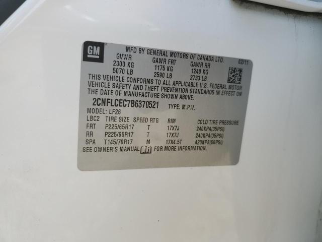 2CNFLCEC7B6370521 - 2011 CHEVROLET EQUINOX LS WHITE photo 13