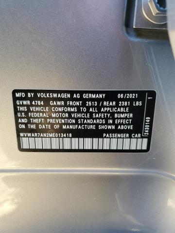 WVWAR7AN2ME013418 - 2021 VOLKSWAGEN ARTEON SE GRAY photo 12