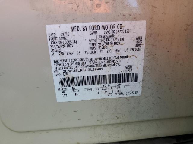 2LMTJ8LR6GBL59901 - 2016 LINCOLN MKX RESERVE 奶油色 照片 13