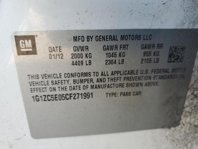 1G1ZC5E05CF271991 - 2012 CHEVROLET MALIBU 1LT თეთრი ფოტო 12