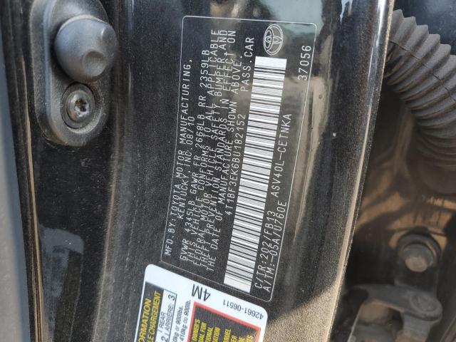 4T1BF3EK6BU182152 - 2011 TOYOTA CAMRY BASE BLACK photo 13