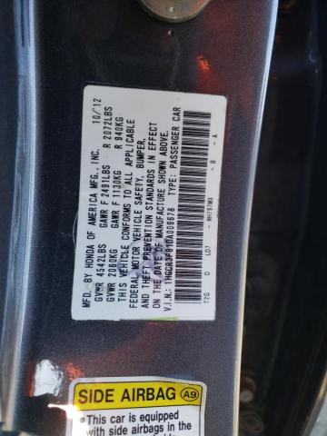 1HGCR3F81DA009678 - 2013 HONDA ACCORD EXL CHARCOAL photo 12