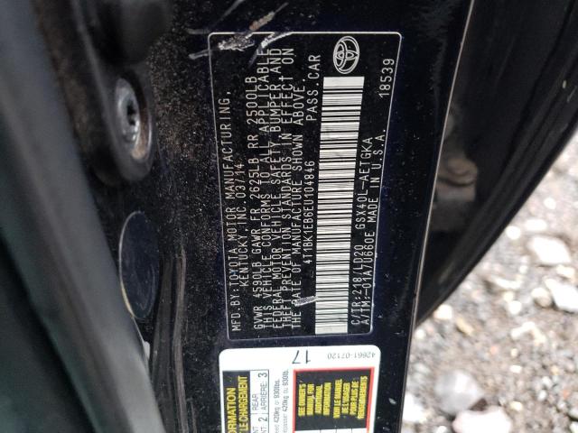 4T1BK1EB6EU104846 - 2014 TOYOTA AVALON BASE 黑色 照片 12