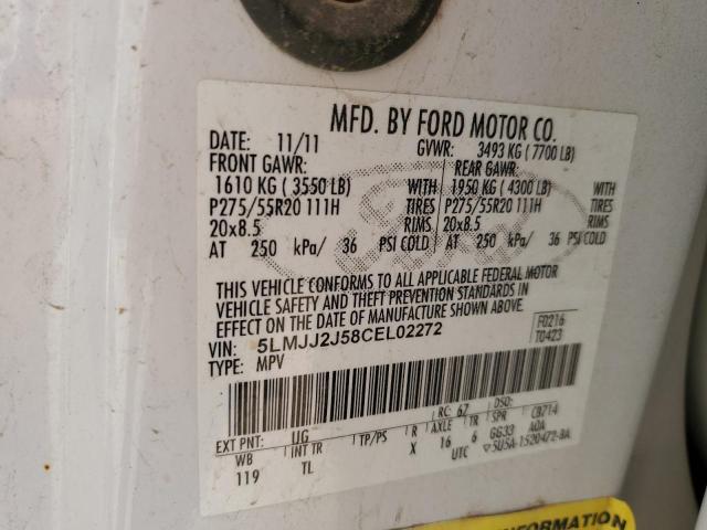 5LMJJ2J58CEL02272 - 2012 LINCOLN NAVIGATOR 白色 照片 14