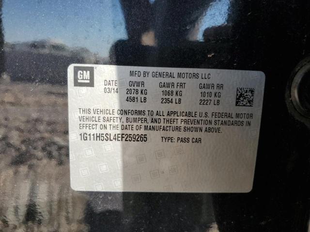 1G11H5SL4EF259265 - 2014 CHEVROLET MALIBU LTZ გრაფიტი ფოტო 12