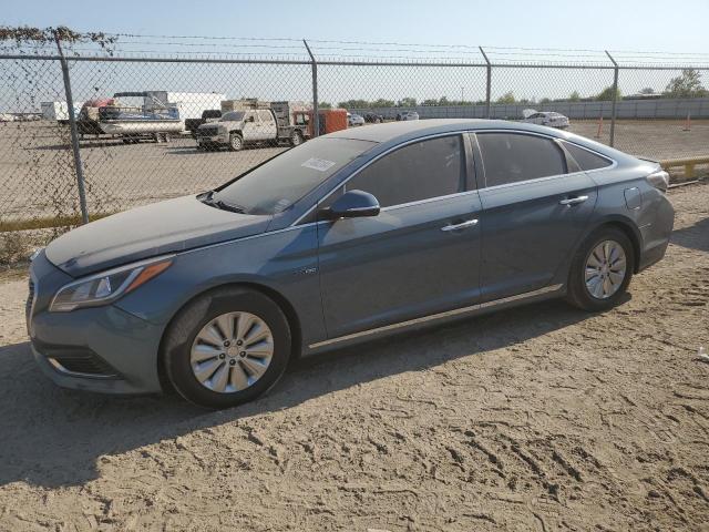 KMHE24L19GA037933 - 2016 HYUNDAI SONATA HYBRID TEAL photo 1