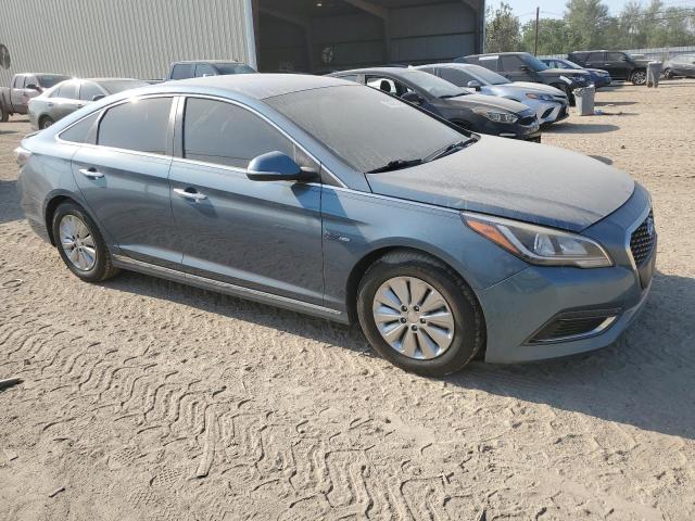 KMHE24L19GA037933 - 2016 HYUNDAI SONATA HYBRID TEAL photo 4