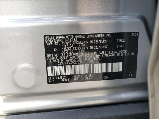 2T3G1RFVXPC373377 - 2023 TOYOTA RAV4 LE SILVER photo 13