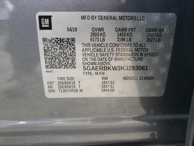 5GAERBKW3KJ293061 - 2019 BUICK ENCLAVE ESSENCE SILVER photo 13