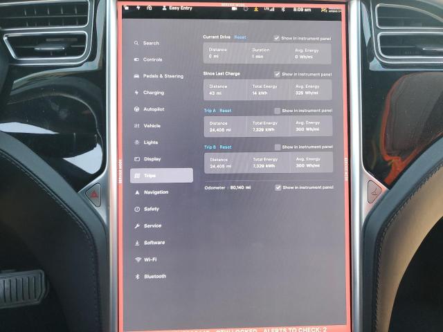 5YJSA1E27HF206449 - 2017 TESLA MODEL S RED photo 9