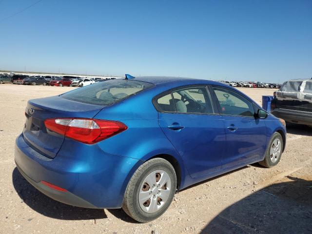 KNAFX4A60F5330598 - 2015 KIA FORTE LX BLUE photo 3