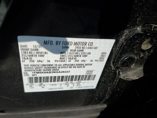 1FM5K8AB3NGA28223 - 2022 FORD EXPLORER POLICE INTERCEPTOR 双色 照片 14