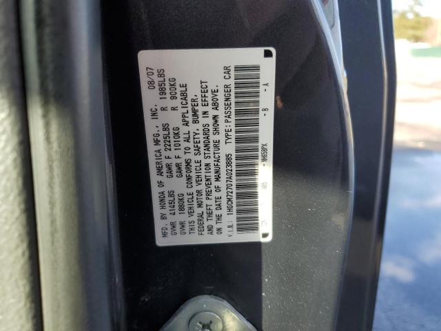 1HGCM72707A023885 - 2007 HONDA ACCORD EX GRAY photo 12