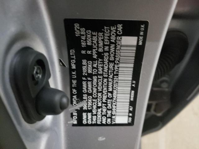 SHHFK7H49MU207531 - 2021 HONDA CIVIC SPORT 银色 照片 12