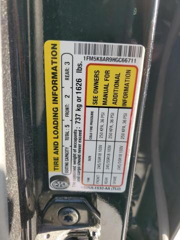 1FM5K8AR9HGC66711 - 2017 FORD EXPLORER POLICE INTERCEPTOR Սև լուսանկար 13