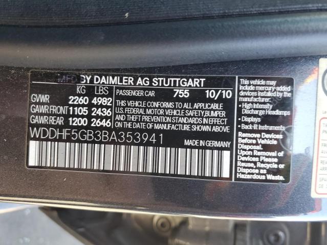 WDDHF5GB3BA353941 - 2011 MERCEDES-BENZ E 350 CHARCOAL photo 12