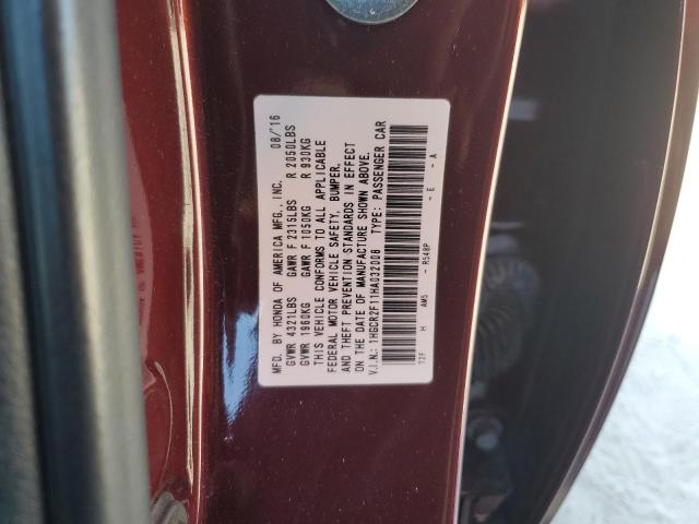 1HGCR2F11HA032008 - 2017 HONDA ACCORD SPORT SPECIAL EDITION BURGUNDY photo 12