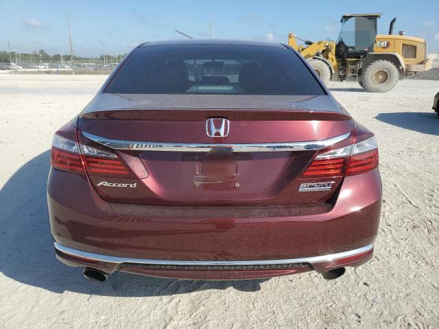 1HGCR2F11HA032008 - 2017 HONDA ACCORD SPORT SPECIAL EDITION BURGUNDY photo 6