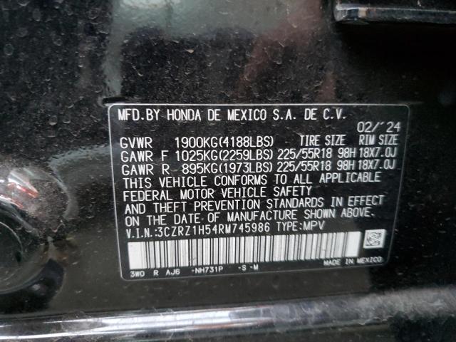 3CZRZ1H54RM745986 - 2024 HONDA HR-V SPORT BLACK photo 13