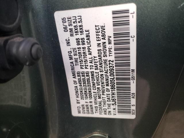 5J6YH18605L009372 - 2005 HONDA ELEMENT EX GREEN photo 12